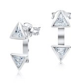 CZ Triangle Shaped Stud Earring STC-2150